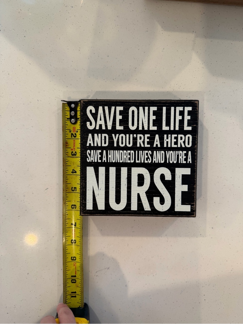 Stanley Black and White NURSE Inspirational Wall Plaque